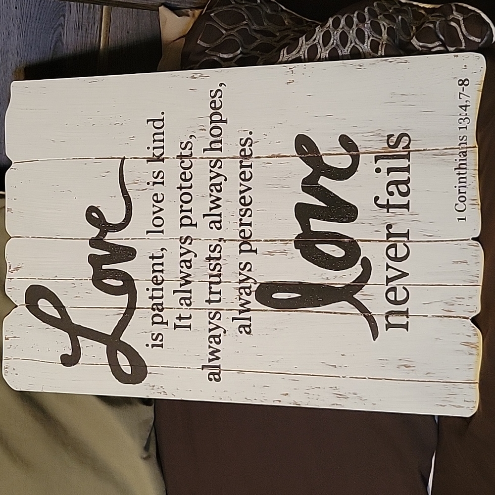 Love is Patient wood sign